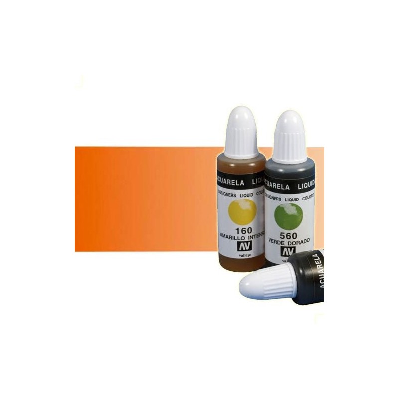 Material Bellas Artes - Pintura - Acuarela líquida Vallejo color rojo naranja (32 ml) | totenart.com