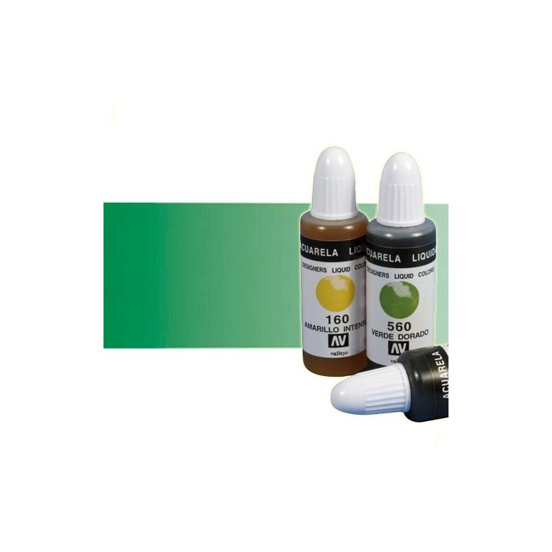 Material Bellas Artes - Pintura - Acuarela líquida Vallejo color verde bosque (32 ml) | totenart.com