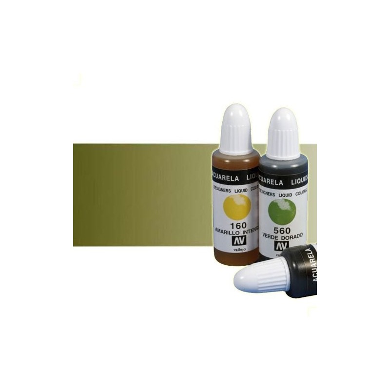 Material Bellas Artes - Pintura - Acuarela líquida Vallejo color verde oliva (32 ml) | totenart.com