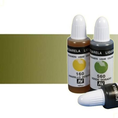 Material Bellas Artes - Pintura - Acuarela líquida Vallejo color verde oliva (32 ml) | totenart.com