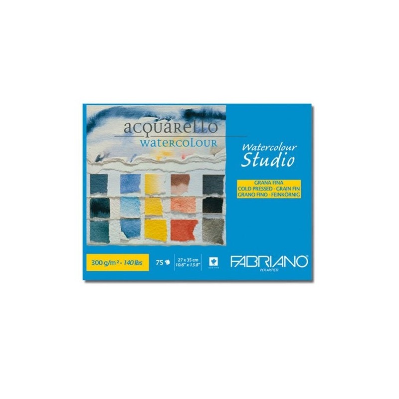Material Bellas Artes – pintura-y-dibujo - Acuarela Fabriano 300 gr, 27x35 cm, G. Fino, block 75 h. | totenart.com