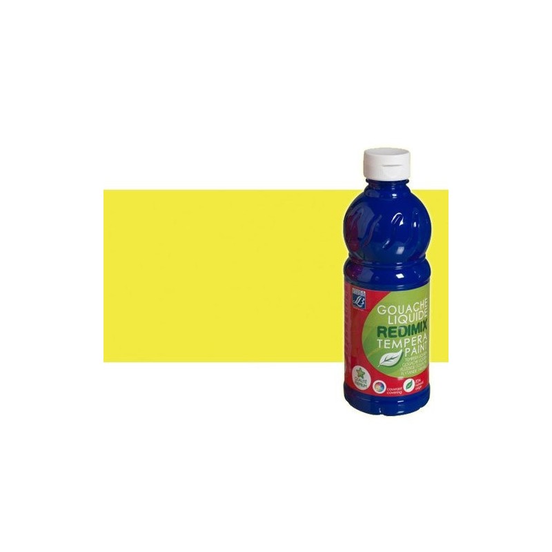 Gouache liquido Amarillo Fluor., Lefranc, 500 ml.