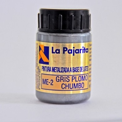 Material Bellas Artes - Pintura - Tempera La Pajarita Gris Plomo Metalizado ME-02, 35 ml. | totenart.com