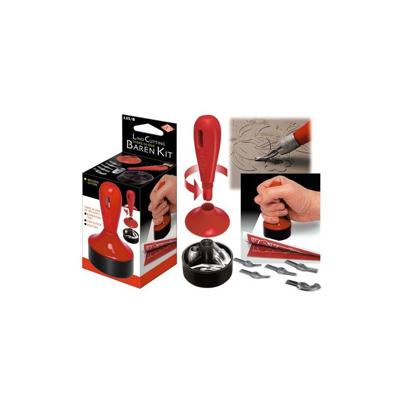 Material Bellas Artes - Pintura - Set linograbado con baren, mango, 5 plumillas y 2 sellos | totenart.com