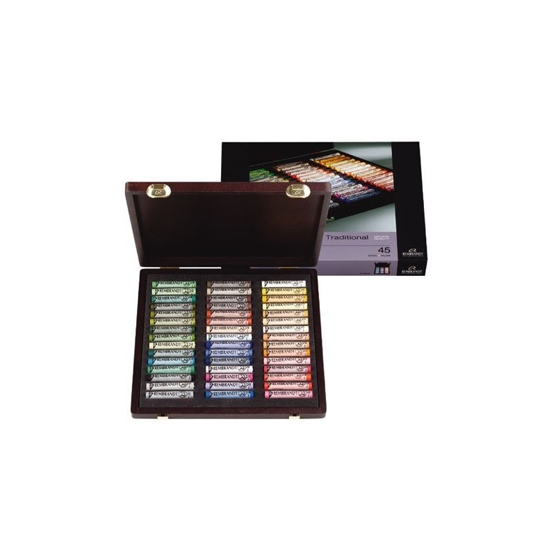 Material Bellas Artes – pintura-y-dibujo - Caja madera pastel Rembrandt Tradition 45 uds. Paisaje | totenart.com