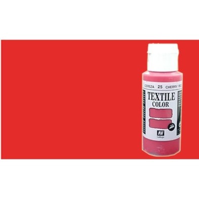 Material Manualidades - Pintura Textil Vallejo Rojo Fluo, 60 ml.