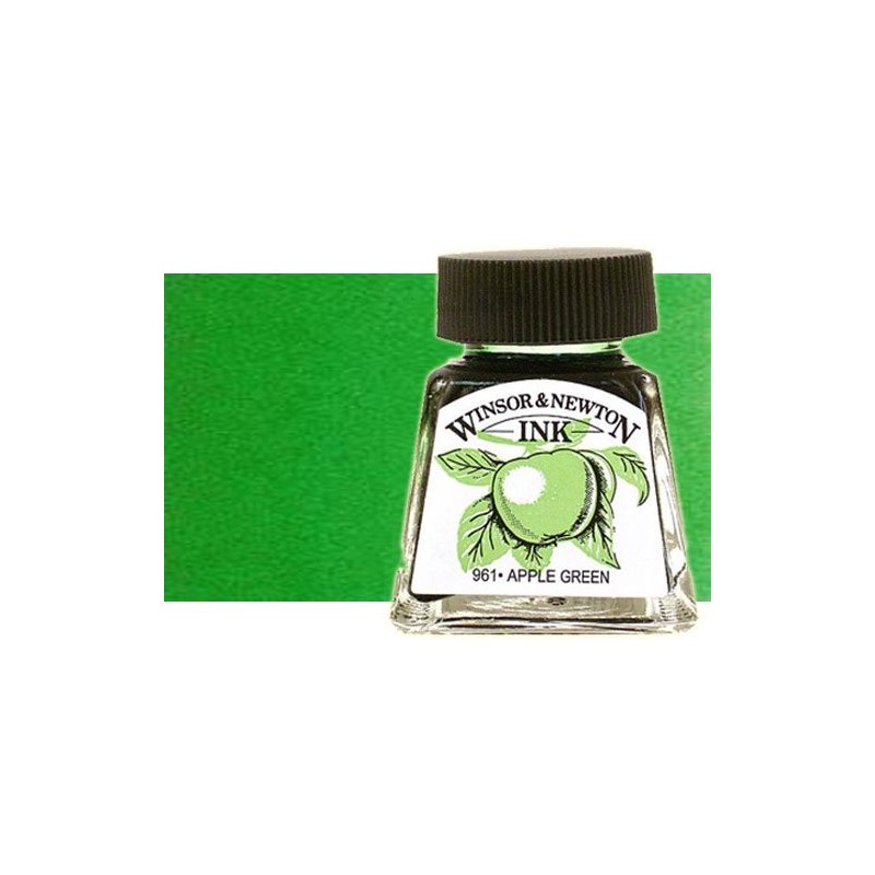 Tienda Online Manualidades-Tinta Dibujo Verde Brillante Winsor Newton, 14 ml.