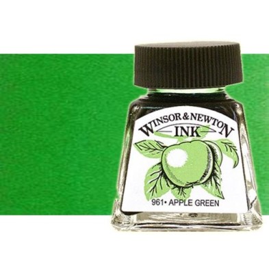 Tienda Online Manualidades-Tinta Dibujo Verde Brillante Winsor Newton, 14 ml.