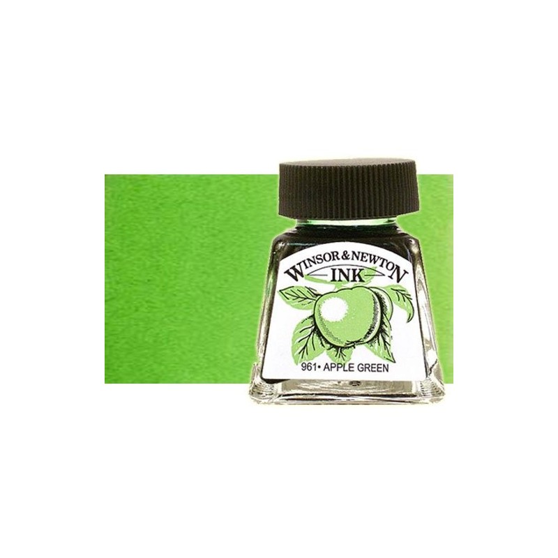 Tienda Online Manualidades-Tinta Dibujo Verde Marnzana Winsor Newton, 14 ml.