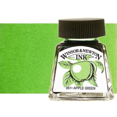 Tienda Online Manualidades-Tinta Dibujo Verde Marnzana Winsor Newton, 14 ml.