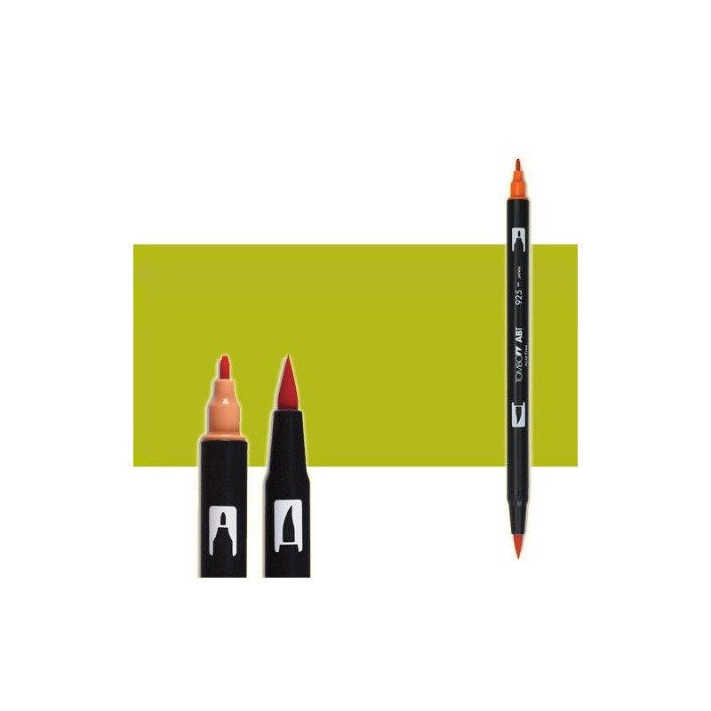 Material Bellas Artes-Dibujo-Rotulador Tombow Light Olive doble punta pincel 