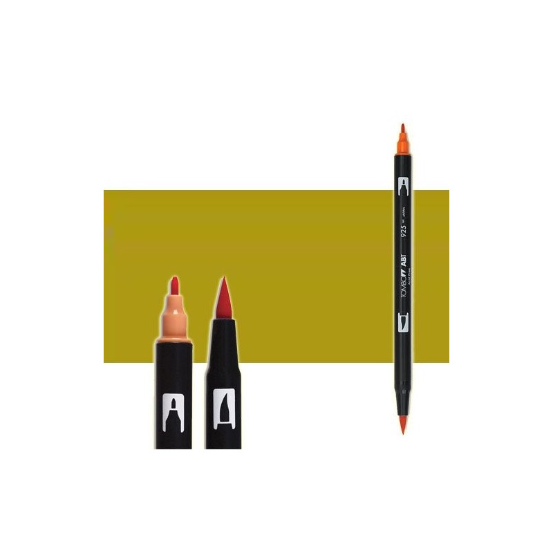 Material Bellas Artes-Dibujo-Rotulador Tombow Green Ochre doble punta pincel 
