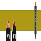 Material Bellas Artes-Dibujo-Rotulador Tombow Green Ochre doble punta pincel 