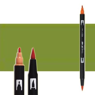 Material Bellas Artes-Dibujo-Rotulador Tombow Dark Olive doble punta pincel 