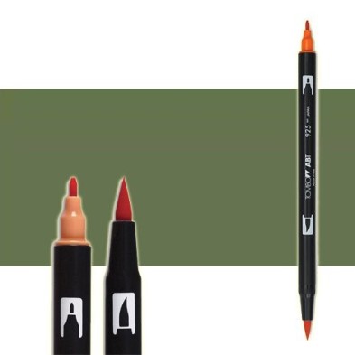 Material Bellas Artes-Dibujo-Rotulador Tombow Gray Green doble punta pincel 