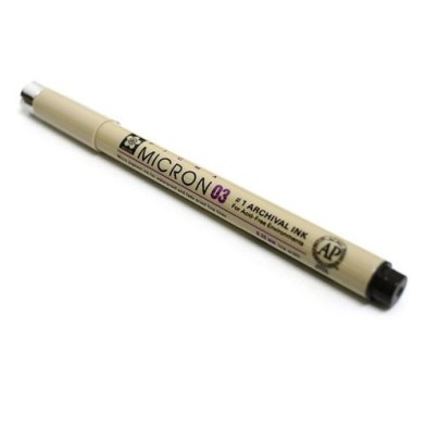 Rotulador negro Pigma Micron Sakura 03, 0.35 mm. - totenart.com
