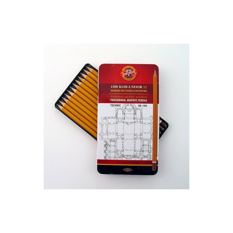 Material Bellas Artes – pintura-y-dibujo - Estuche de 12 lápices de grafito Koh-i-Noor -Graphic- | totenart.com