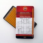 Material Bellas Artes – pintura-y-dibujo - Estuche de 12 lápices de grafito Koh-i-Noor -Graphic- | totenart.com