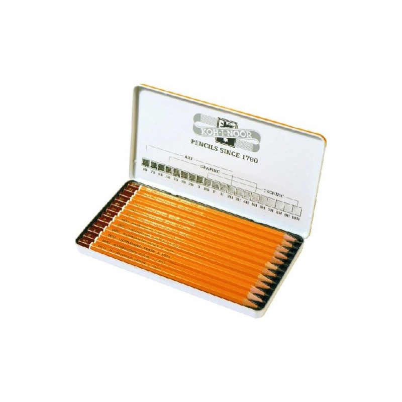 Material Bellas Artes – pintura-y-dibujo - Estuche de 12 lápices de grafito Koh-i-Noor -Graphic- | totenart.com