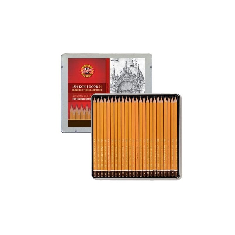 Material Bellas Artes – pintura-y-dibujo - Estuche de 24 lápices de grafito Koh-i-Noor | totenart.com