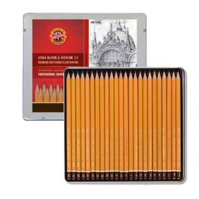 Material Bellas Artes – pintura-y-dibujo - Estuche de 24 lápices de grafito Koh-i-Noor | totenart.com