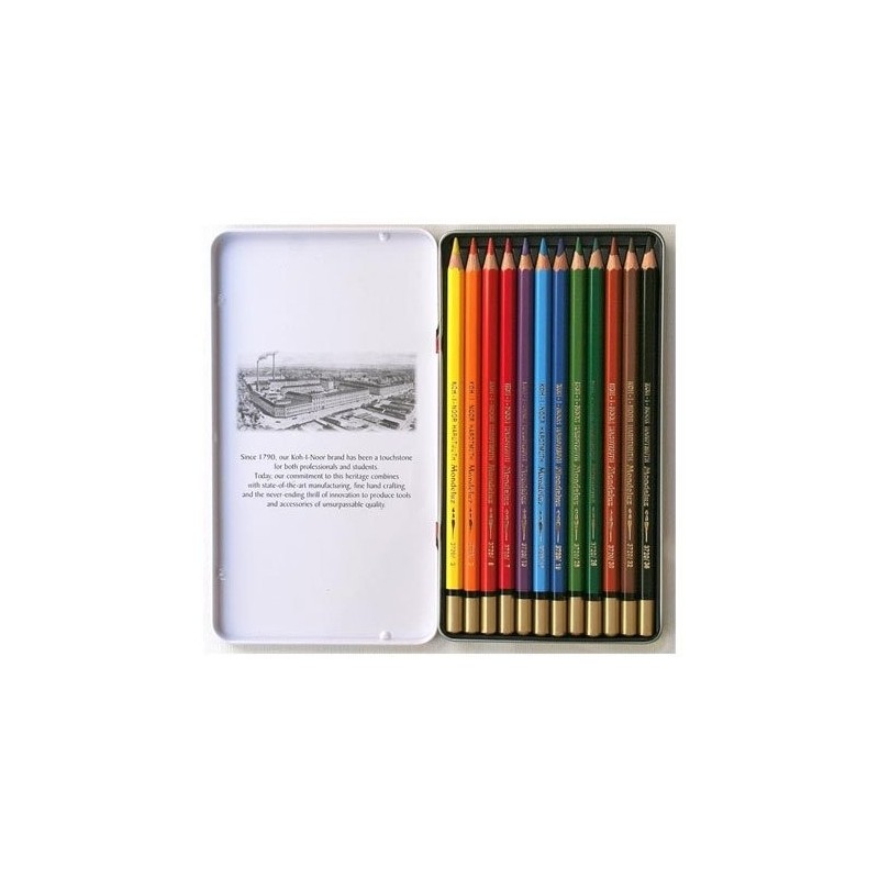 Material Bellas Artes – pintura-y-dibujo - Estuche de 12 lápices acuareables Mondeluz Koh-i-Noor | totenart.com