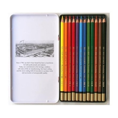 Material Bellas Artes – pintura-y-dibujo - Estuche de 12 lápices acuareables Mondeluz Koh-i-Noor | totenart.com