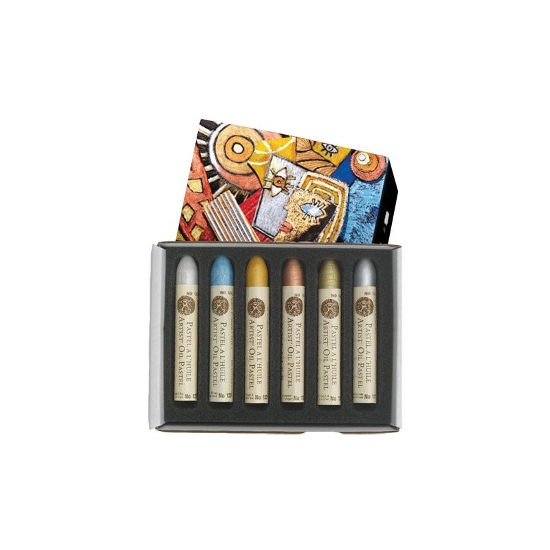 Material Bellas Artes – pintura-y-dibujo - Caja pastel Oleo Sennelier Iridiscente 6 colores | totenart.com