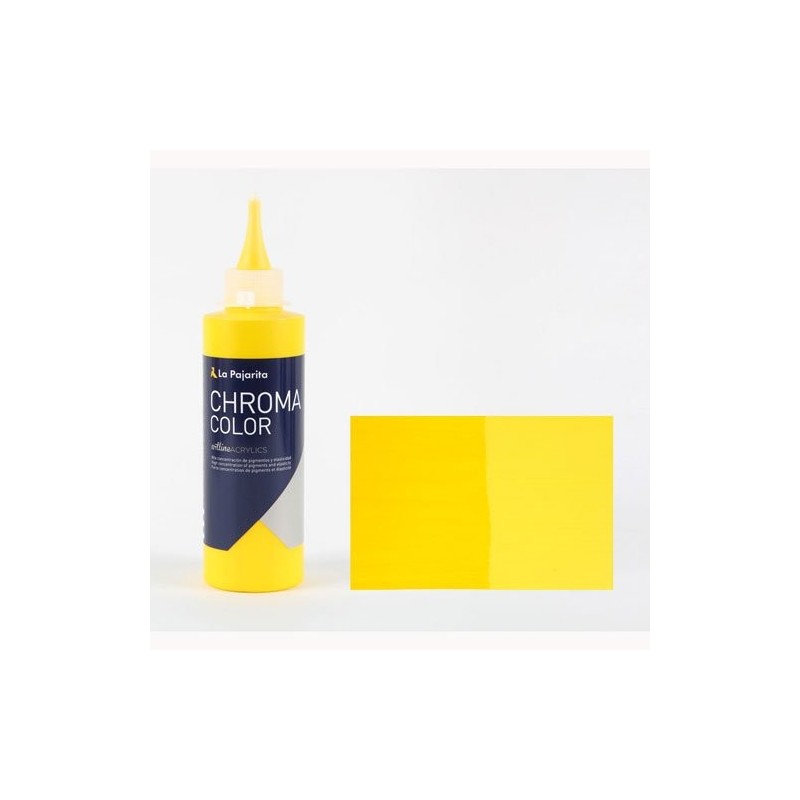 Material Bellas Artes - Pintura - Acrílico La Pajarita 02 Amarillo Medio Azo Chroma color (200 ml.) | totenart.com