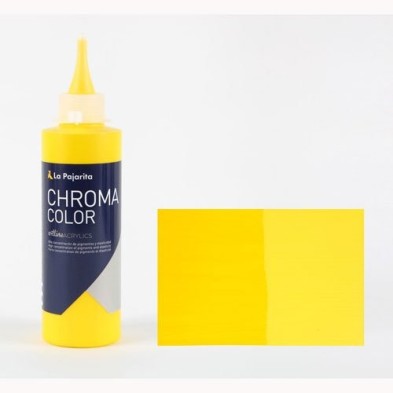 Material Bellas Artes - Pintura - Acrílico La Pajarita 02 Amarillo Medio Azo Chroma color (200 ml.) | totenart.com