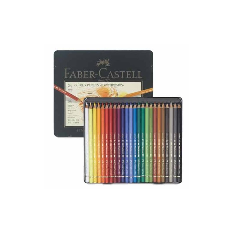 Material Bellas Artes - Pintura - Estuche de Lápices color POLYCHROMO, Faber Castell (24 colores) | totenart.com