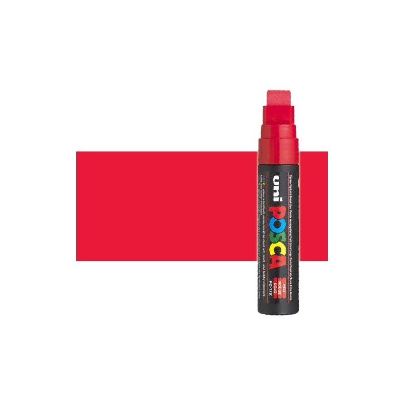 Material Bellas Artes - Pintura - Rotulador Posca Rojo (400) PC17K, punta biselada (15 mm.) | totenart.com