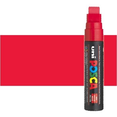 Material Bellas Artes - Pintura - Rotulador Posca Rojo (400) PC17K, punta biselada (15 mm.) | totenart.com