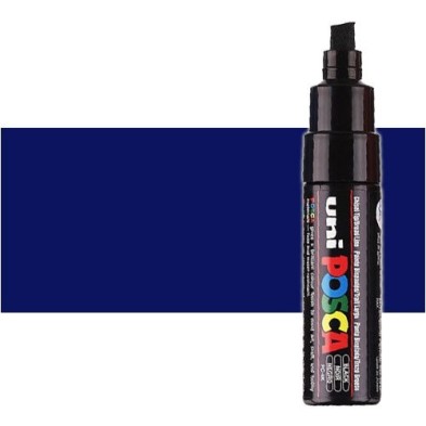 Material Bellas Artes - Pintura - Rotulador Posca Azul (300) PC8K, punta biselada (8 mm.) | totenart.com