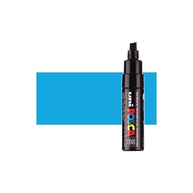 Material Bellas Artes - Pintura - Rotulador Posca Azul claro (320) PC8K, punta biselada (8 mm.) | totenart.com