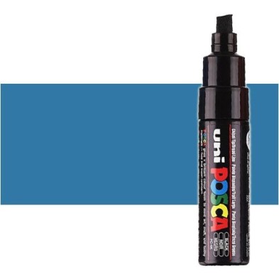 Material Bellas Artes - Pintura - Rotulador Posca Azul metálico (350) PC8K, punta biselada (8 mm.) | totenart.com