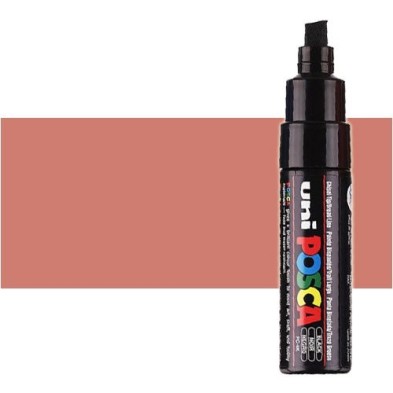 Material Bellas Artes - Pintura - Rotulador Posca Rojo metálico (450) PC8K, punta biselada (8 mm.) | totenart.com