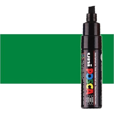Material Bellas Artes - Pintura - Rotulador Posca Verde (500) PC8K, punta biselada (8 mm.) | totenart.com