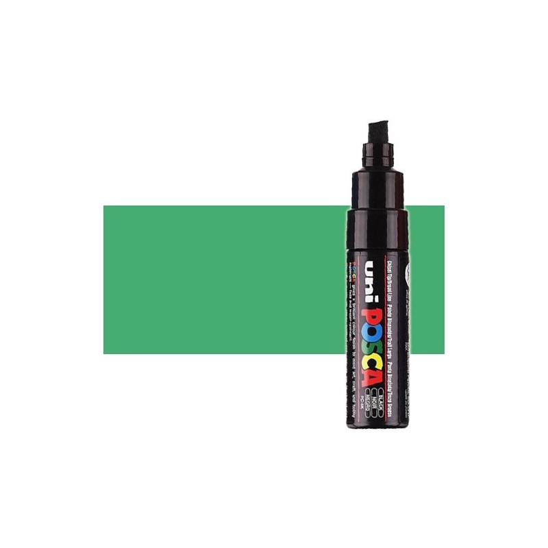Material Bellas Artes - Pintura - Rotulador Posca Verde metálico (550) PC8K, punta biselada (8 mm.) | totenart.com