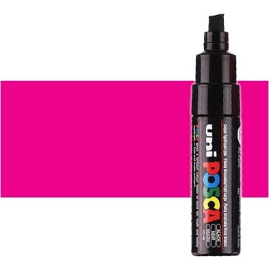 Material Bellas Artes - Pintura - Rotulador Posca Rosa (600) PC8K, punta biselada (8 mm.) | totenart.com