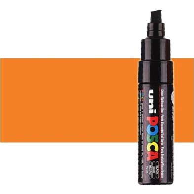 Material Bellas Artes - Pintura - Rotulador Posca Naranja (700) PC8K, punta biselada (8 mm.) | totenart.com