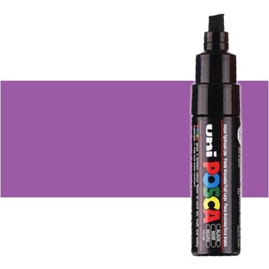 Material Bellas Artes - Pintura - Rotulador Posca Violeta (800) PC8K, punta biselada (8 mm.) | totenart.com