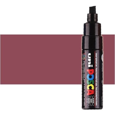 Material Bellas Artes - Pintura - Rotulador Posca Rojo vino (900) PC8K, punta biselada (8 mm.) | totenart.com