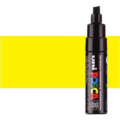 Material Bellas Artes - Pintura - Rotulador Posca Amarillo (1100) PC8K, punta biselada (8 mm.) | totenart.com