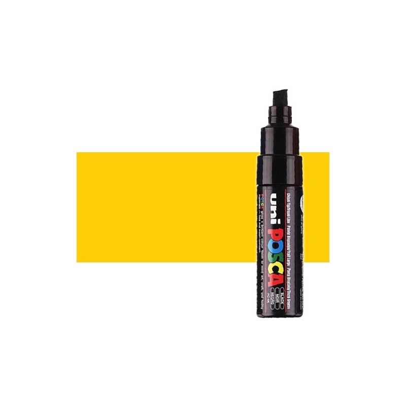 Material Bellas Artes - Pintura - Rotulador Posca Amarillo claro (1120) PC8K, punta biselada (8 mm.) | totenart.com
