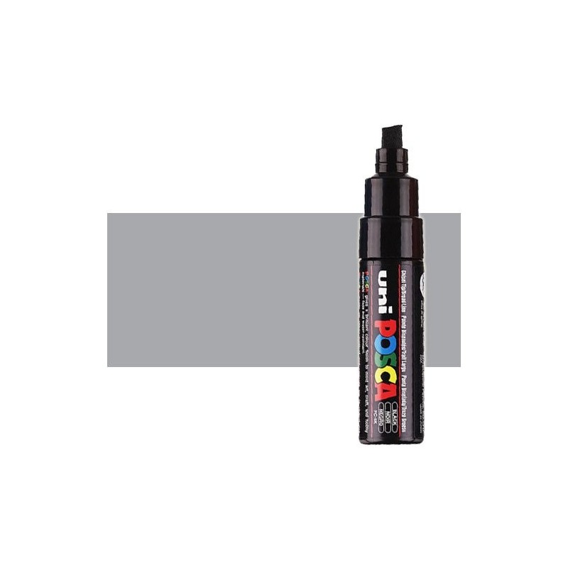 Material Bellas Artes - Pintura - Rotulador Posca Plata (1200) PC8K, punta biselada (8 mm.) | totenart.com