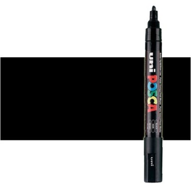 Material Bellas Artes - Pintura - Rotulador Posca Negro (200) PC5M, punta redonda (1.8-2.5 mm.) | totenart.com