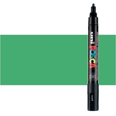 Material Bellas Artes - Pintura - Rotulador Posca Verde metálico (550) PC5M, punta redonda (1.8-2.5 mm.) | totenart.com