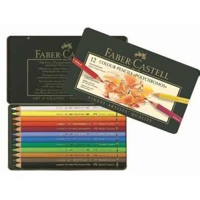 Material Bellas Artes - Pintura - Estuche de Lápices color POLYCHROMO, Faber Castell (12 colores) | totenart.com