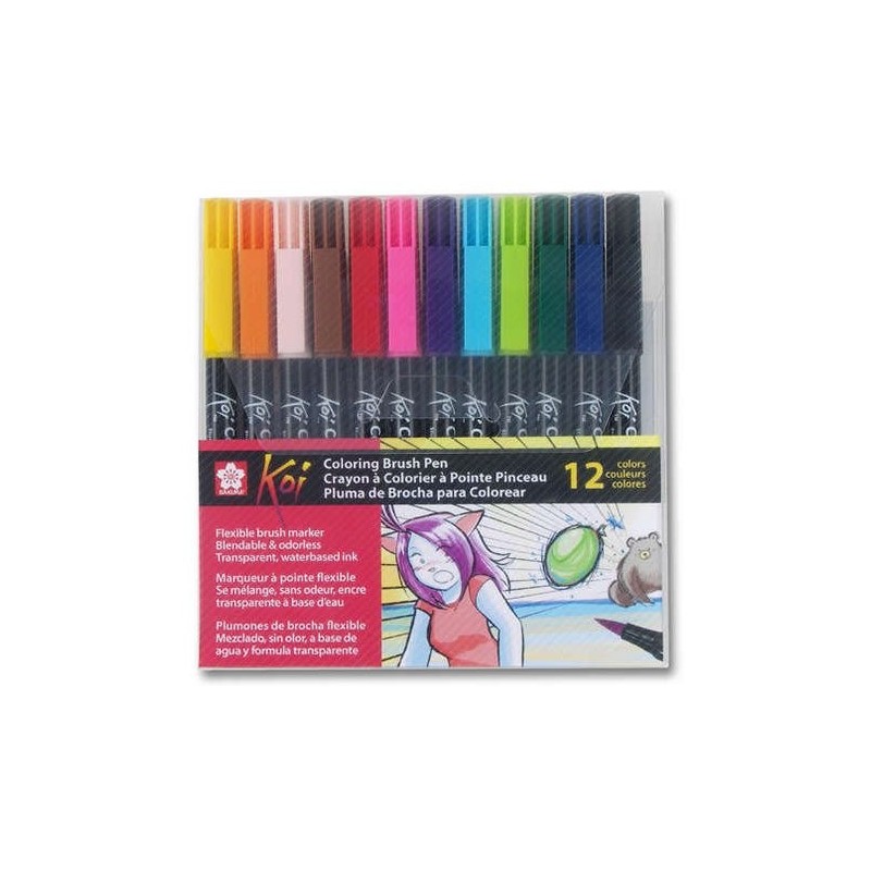 \nMaterial Bellas Artes - Pintura - Set 12 rotuladores Koi Sakura al agua con punta pincel | totenart.com
